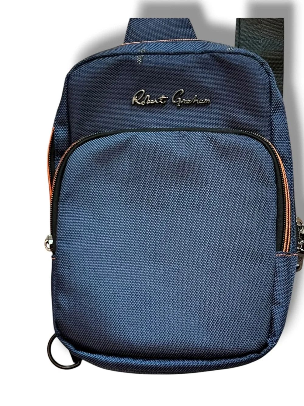Robert Graham Randal Sling Bag Crossbody Messenger – Navy Blue Designer